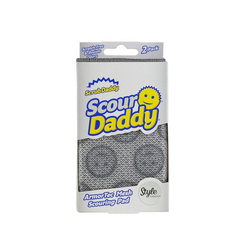Scrub Daddy Scour Daddy Style, Scourers Non Scratch Scrubbing Sponge, Scouring Pads, Kitchen Sponges for Dishes, Dishwashing Pan Scrubber, Cleaning Supplies, Dish Sponges for Washing up, Pack of 2 - Image 1