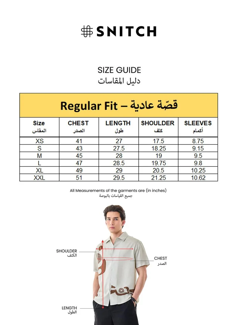 Snitch Light Grey Light Grey Solid Half Sleeve Regular Fit Shirt for Men | Best Price UAE