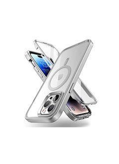 SupCase Unicorn Beetle Edge Mag Case for iPhone 14 Pro Max 6.7", Compatible with MagSafe Slim Frame Clear Protective Case with Built-in Screen Protector (Silver)  - Image 2