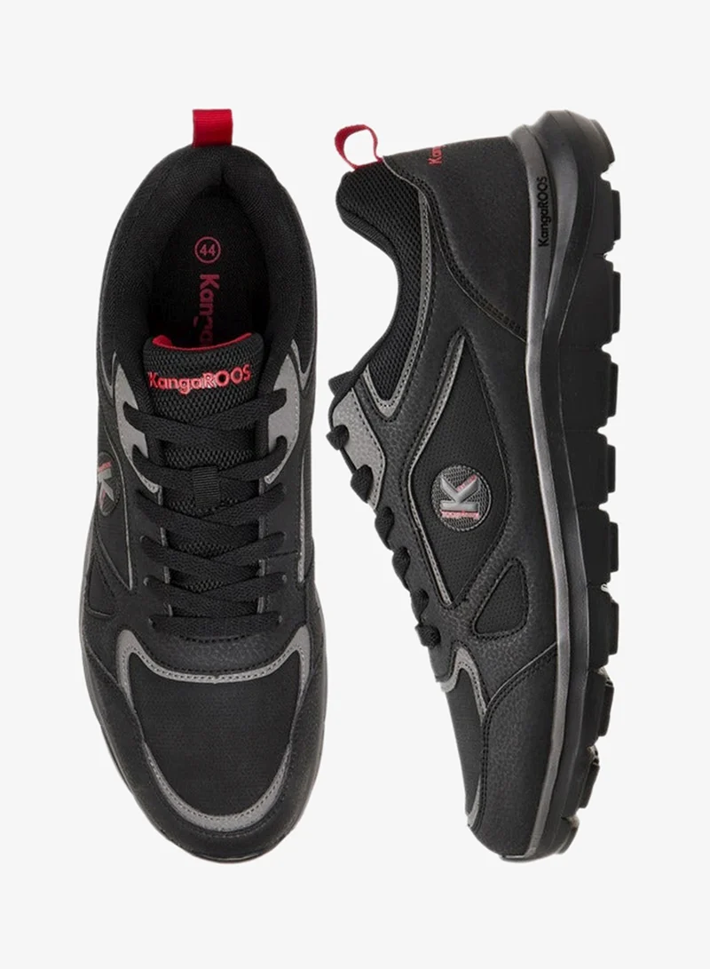 kangaROOS BLACK Men's Panelled Lace-Up Closure Sports Shoes for Men | Best Price UAE