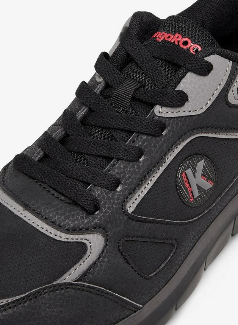 kangaROOS BLACK Men's Panelled Lace-Up Closure Sports Shoes for Men | Best Price UAE