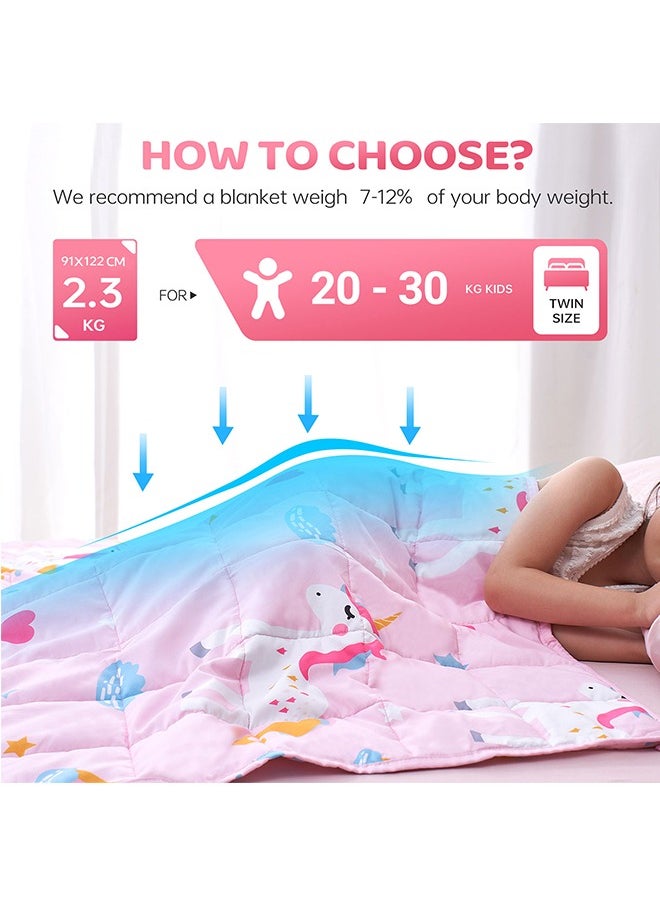 ERTYU Kids Weighted Blanket for Girls Cooling Weighted Blanket for Sleeping Kids Grey Heavy Blanket Washable Soft Weighted Throw Blanket for All Season Perfect for 5+ Years 40-60lbs(91*122CM,2.27Kg)  - Image 3