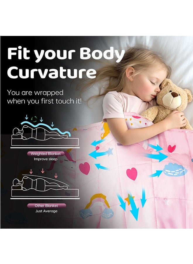 ERTYU Kids Weighted Blanket for Girls Cooling Weighted Blanket for Sleeping Kids Grey Heavy Blanket Washable Soft Weighted Throw Blanket for All Season Perfect for 5+ Years 40-60lbs(91*122CM,2.27Kg)  - Image 2