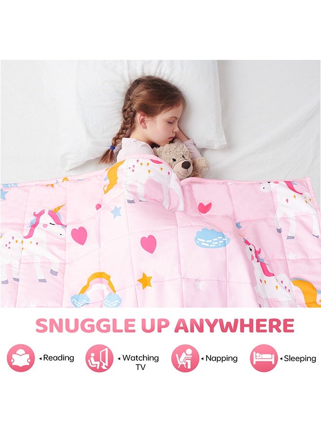 ERTYU Kids Weighted Blanket for Girls Cooling Weighted Blanket for Sleeping Kids Grey Heavy Blanket Washable Soft Weighted Throw Blanket for All Season Perfect for 5+ Years 40-60lbs(91*122CM,2.27Kg)  - Image 5