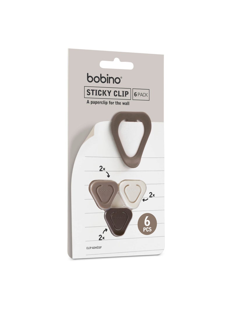 bobino Bobino Sticky Clip | Sticky Clips Holds Notes, Postcards and Photos | Pack of 6 | Neutral Colours  - Image 1