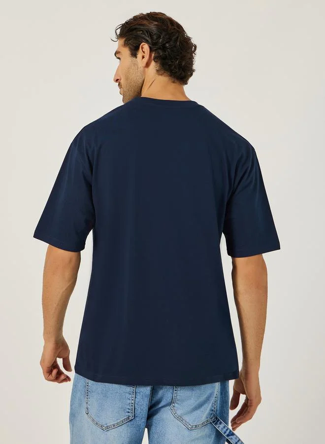 Styli Styli Minimal Chest Sticker Print Oversized T-Shirt