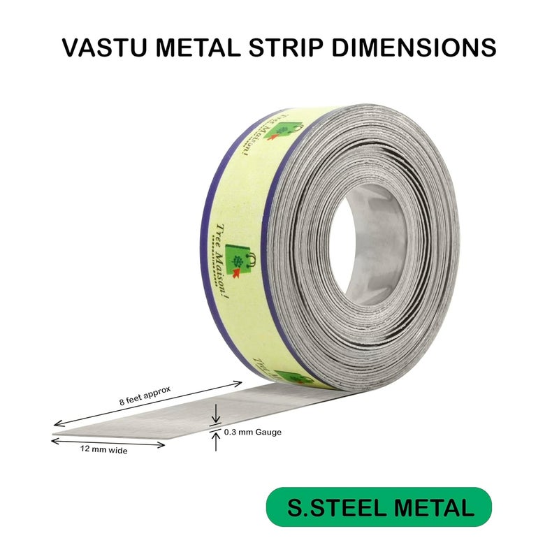 Treemaison Vastu Stainless Steel Strip Width 05 Inch Gauge 03mm Length 8 Feet Approx Zone Balancing Toilet Correction Main Entrance Strip Remedy Pack of 1 - Image 3