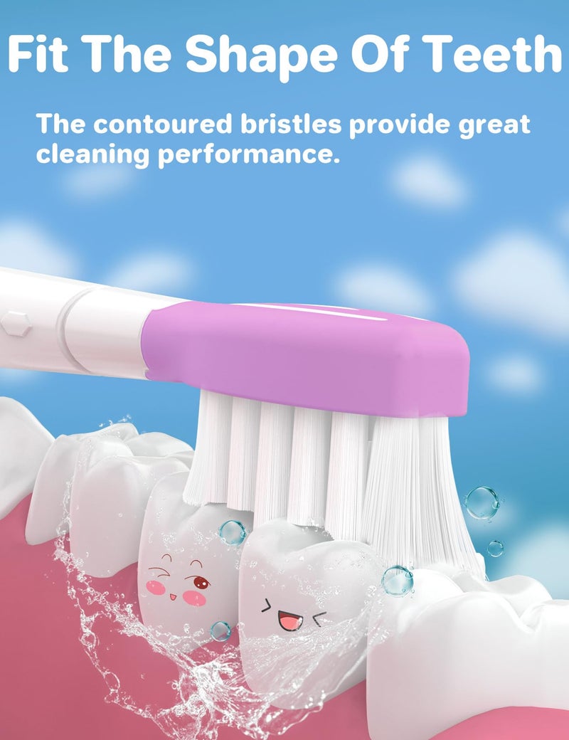 Futulkyus Kids Replacement Heads for Philips Sonicare: 7+ Child Soft Electric Toothbrush Standard Children Brush Head for Boy Girl, Pink & Blue 4 Pack - Image 3
