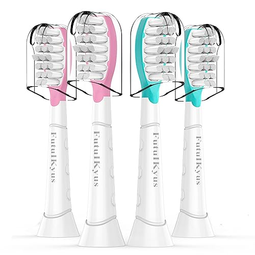 Futulkyus Kids Replacement Heads for Philips Sonicare: 7+ Child Soft Electric Toothbrush Standard Children Brush Head for Boy Girl, Pink & Blue 4 Pack - Image 1