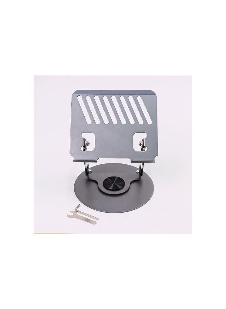 Adjustable Aluminum Laptop Stand with 360° Rotating Base – Portable Foldable Ergonomic Holder for 10-17 Inch Laptops, Gray - Image 3