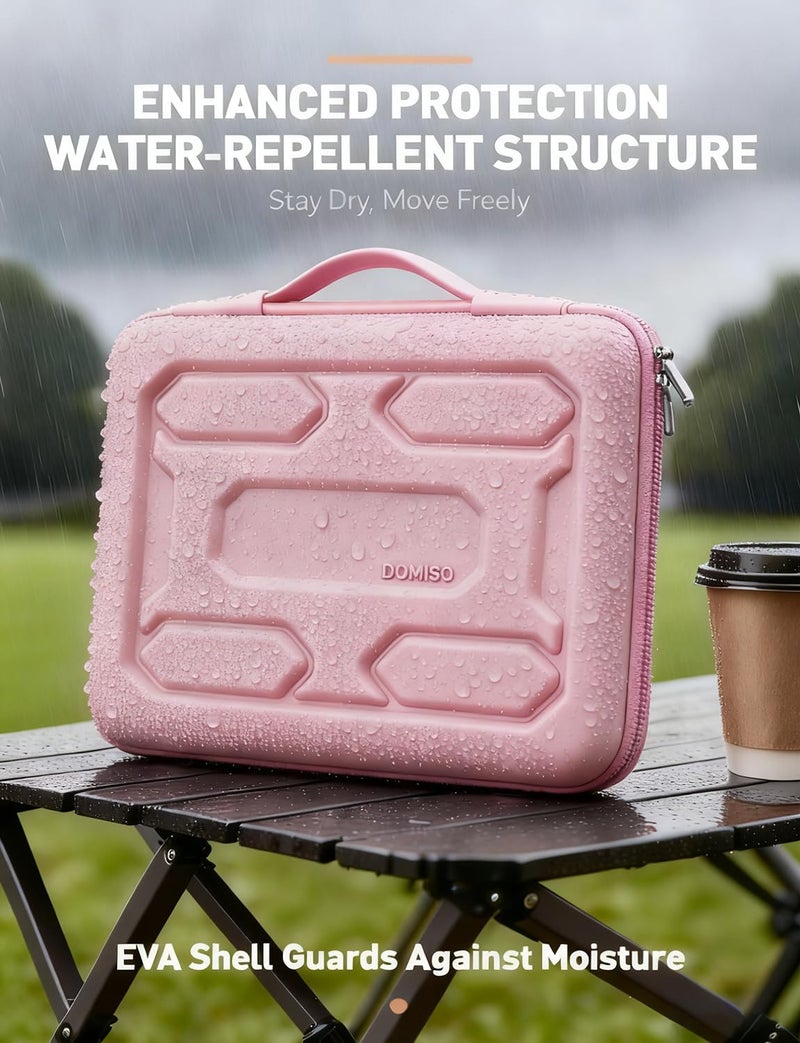 DOMISO 15.6 inch Laptop Sleeve with Handle Shockproof Waterproof EVA Protective Case for 15.6" Yoga 720 IdeaPad 310 320 ThinkPad T570/Legion 5 Gen 6/HP Envy 15/15.6" Notebooks, Pink - Image 4