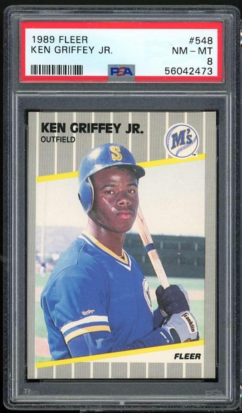 Fleer Ken Griffey Jr. Rookie Card 1989 #548 PSA 8 - Image 1