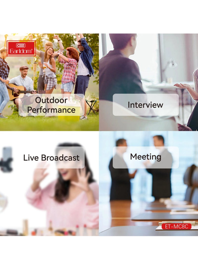 Earldom Wireless Lavalier Microphone for Type-C Phone Outdoor Recording Mic Noise Reduction Live Wireless Microphone - Image 4