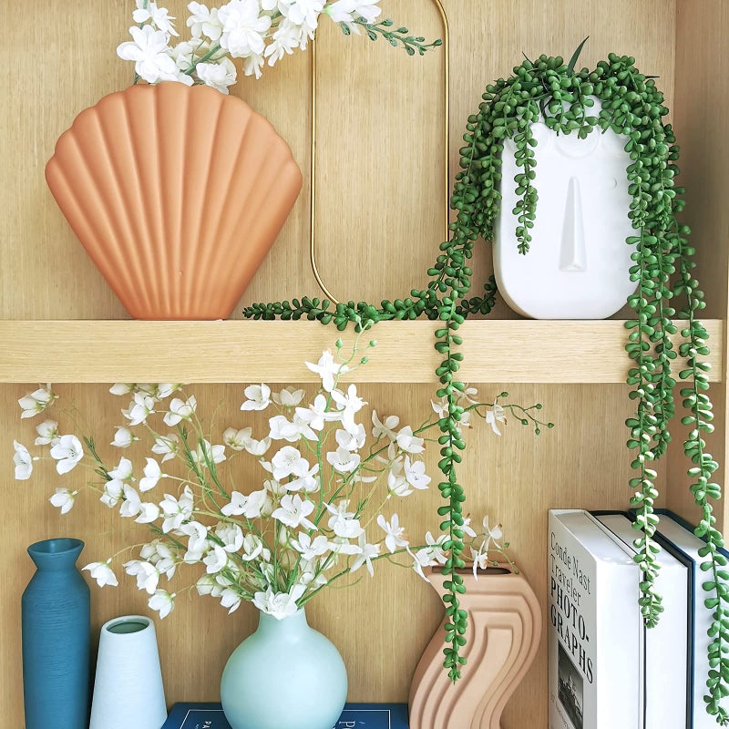 Supla 4 Pcs Artificial Hanging Succulents Faux Burro's Tail Picks Trailing String of Pearls Succulents Fake Greenery Sprays for Basket Planter Centerpiece Floral Arrangement Indoor Outdoor Decor - Image 5