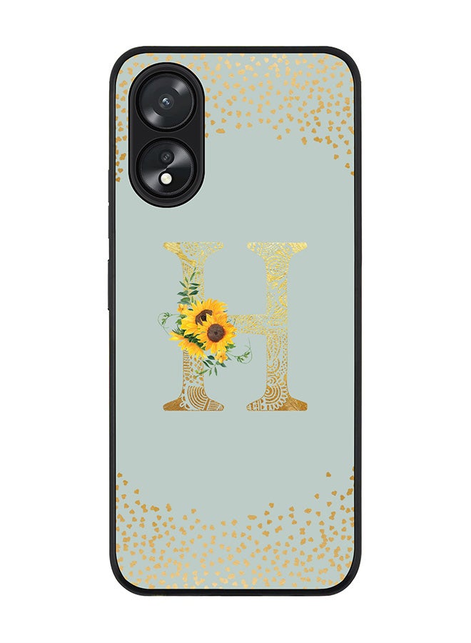 Stylizedd Case for Oppo A18 / Oppo A38, Slim fit Flexible Cover Custom Monogram Initial Letter Floral Mandala Pattern Alphabet - H (Light Grey) - Image 1