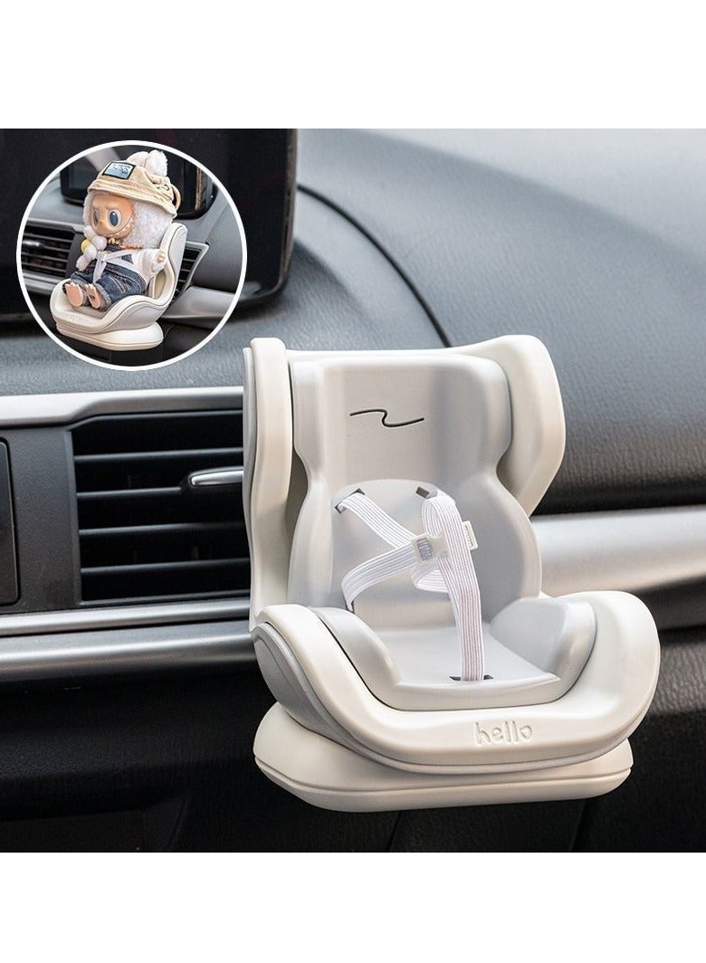 لابوبو مقعد سيارة لدمى لابوبو، ديكور فتحة تهوية السيارة، دمى عرض مزخرفة، إكسسوارات ديكور داخلي لطيفة للسيارة - Image 1