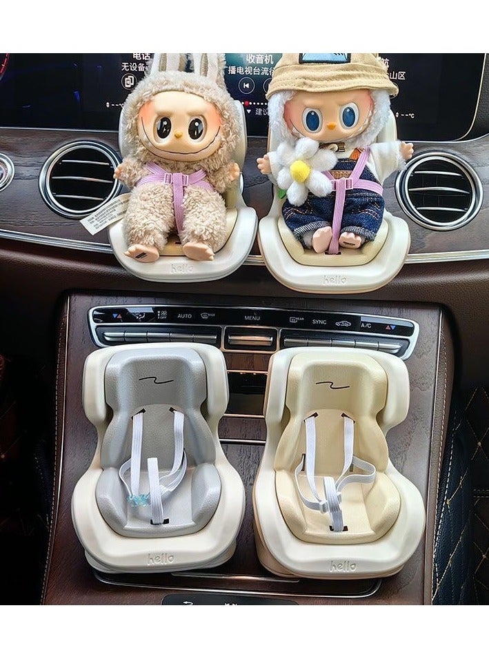 لابوبو مقعد سيارة لدمى لابوبو، ديكور فتحة تهوية السيارة، دمى عرض مزخرفة، إكسسوارات ديكور داخلي لطيفة للسيارة - Image 2