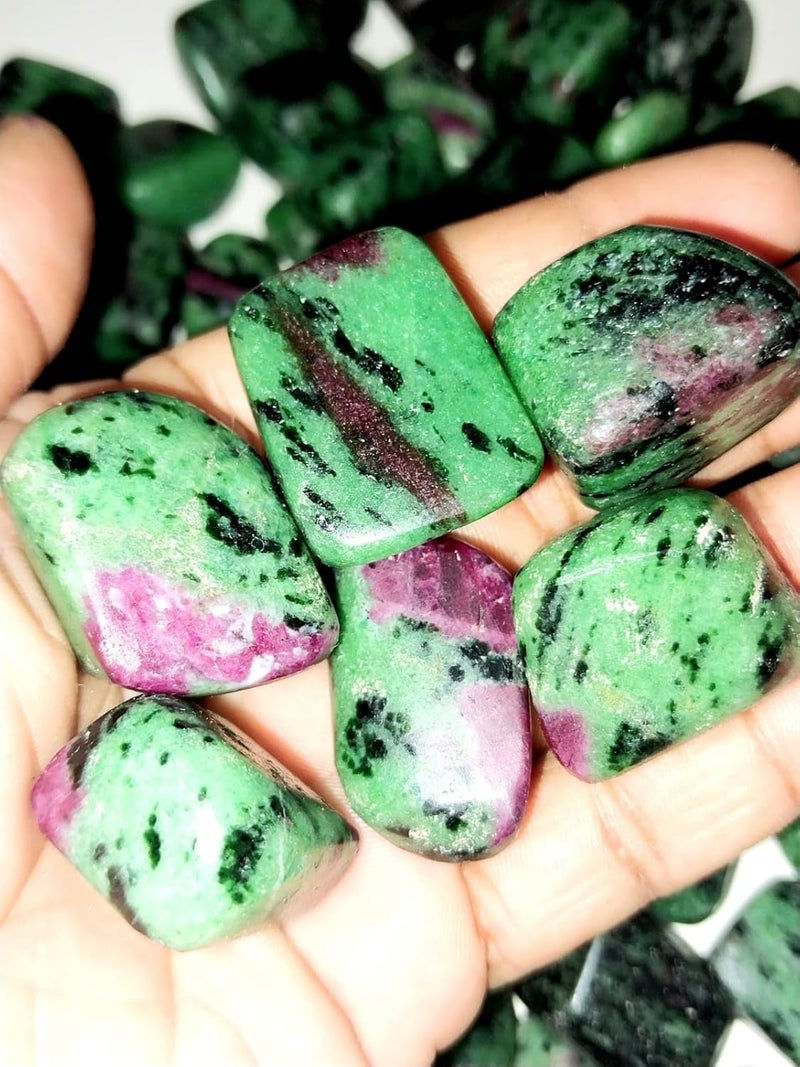 New Shyam Agate 500 Gram Natural African Ruby Zoisite Tumbled Pebbles Stones for Enhances Brain Heart Connection Crystal Tumble Stone  - Image 5