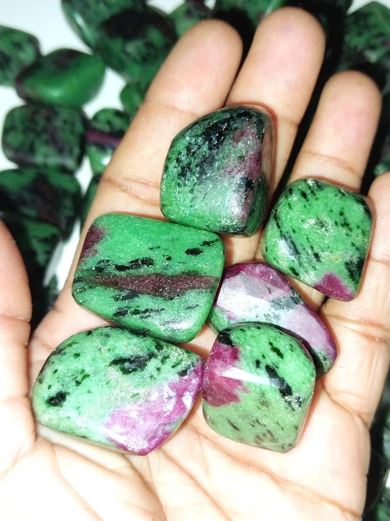 New Shyam Agate 500 Gram Natural African Ruby Zoisite Tumbled Pebbles Stones for Enhances Brain Heart Connection Crystal Tumble Stone  - Image 2