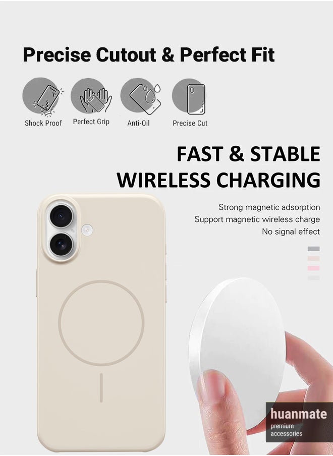 huanmate - iPhone 16 Plus MagSafe Stone Case -【Anti-Yellowing】【High-Grade Strong Magnets】【 Extreme Durability Protection】Ultra Slim Crystal Clear, Wireless Charging Compatible Cover for Apple iPhone 16 Plus - Image 1