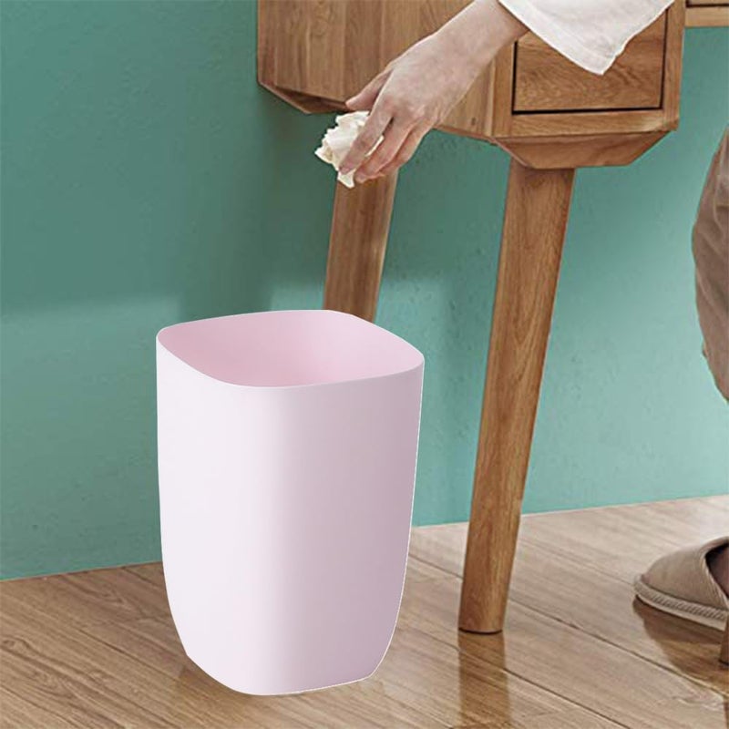 mingol Bathroom Trash Can, Small Garbage Can for Bedroom, Living Room, Kitchen, Slim Cute Plastic Waste Basket for Office, 7L, Pink - Image 5