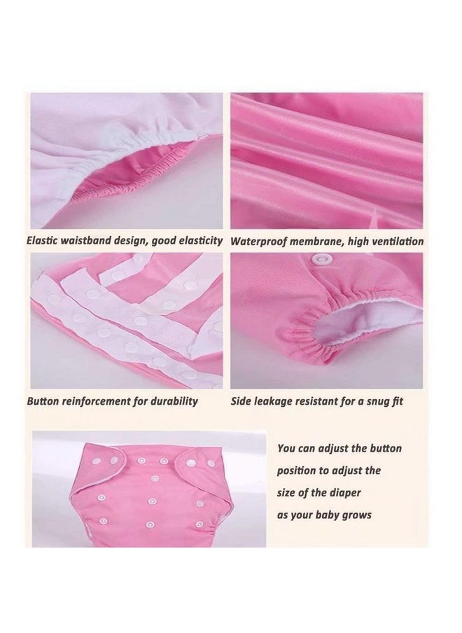 CSKB Baby Cloth Diapers Washable Reusable Diapers for Baby Girls and Boys, One Size Adjustable 7 Pack with 7 Inserts and 1 Storage Bag  - Image 3