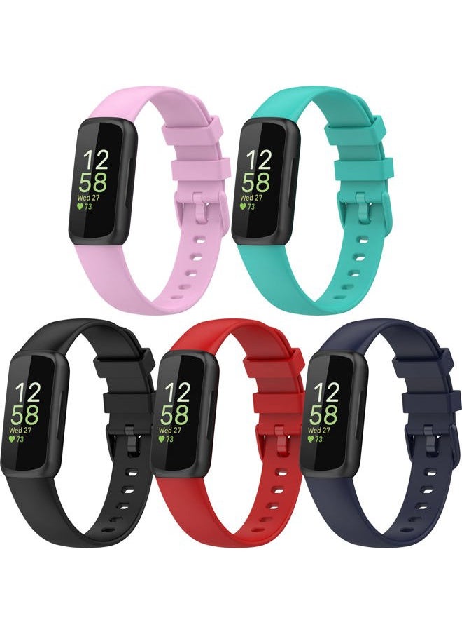 ZSMKJIAYE 5 Pack Silicone Bands Compatible with Fitbit Inspire 3 Bands for Women Men, Adjustable Replacement Sport Wristbands Straps for Fitbit Inspire 3 (Large Size, 5 Pack B)  - Image 1
