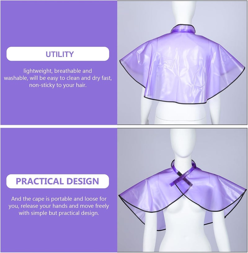 Waterproof Hair Cutting Cape Apron Oil-resistant Purple Large Size Hairdressing Shawl for Salon Hair Dye and Perm Styling - Image 3