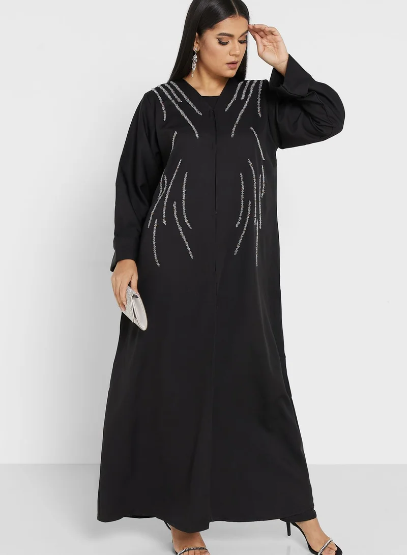 Khizana Embellished Detail Abaya With Sheila