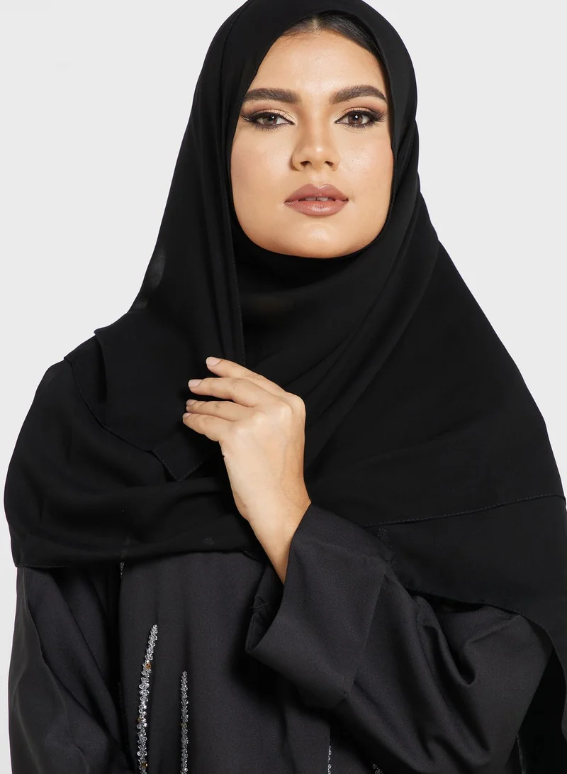 Khizana Embellished Detail Abaya With Sheila