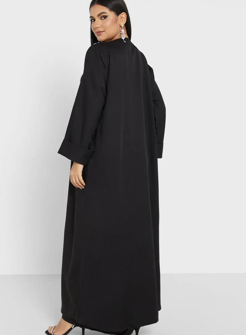 Khizana Embellished Detail Abaya With Sheila