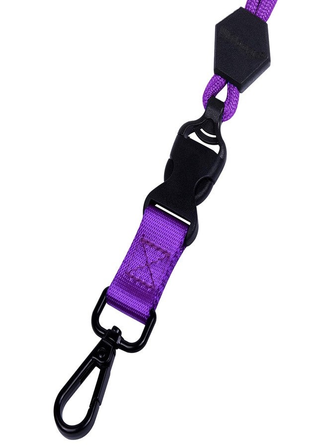 Wisdompro Breakaway Neck Lanyards, 23 inch Heavy Duty Round Cord Lanyard with Safety Breakaway Buckle, Detachable Buckle and Metal Hook for ID Card Badge Holder and Keys - Purple - Image 4