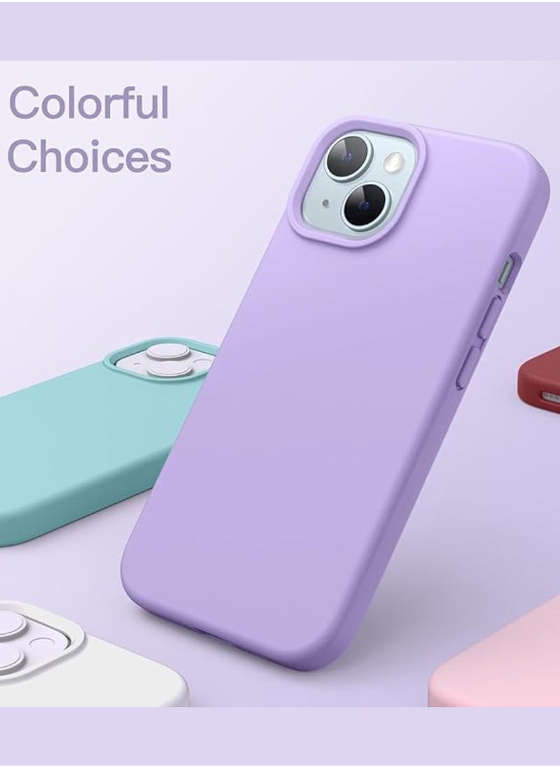 iPhone 15 Plus Case Silicone Phone Case Shockproof Protective Case Cover Anti-Scratch Microfiber Lining 4 Layers Ultra Slim iPhone Case 6.7 Inch iPhone 15 Plus Silicone Case Purple