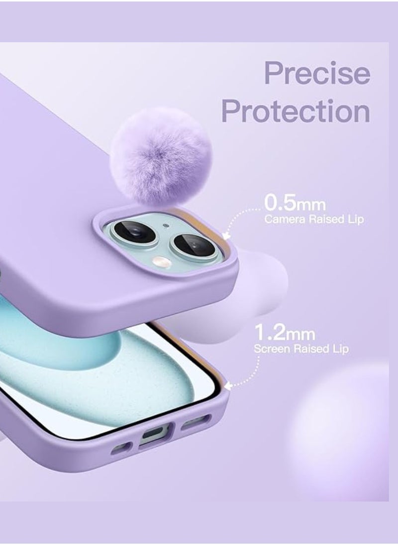 iPhone 15 Plus Case Silicone Phone Case Shockproof Protective Case Cover Anti-Scratch Microfiber Lining 4 Layers Ultra Slim iPhone Case 6.7 Inch iPhone 15 Plus Silicone Case Purple