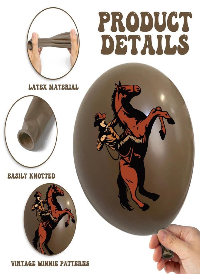 ELEFOCUS Cowboy Theme Balloons for Western Farm Party Decorations, Tan Coffee Balloon Designed Specifically for Western Party, 12inch Latex 24pcs Balloons for Party Supply - Image 3