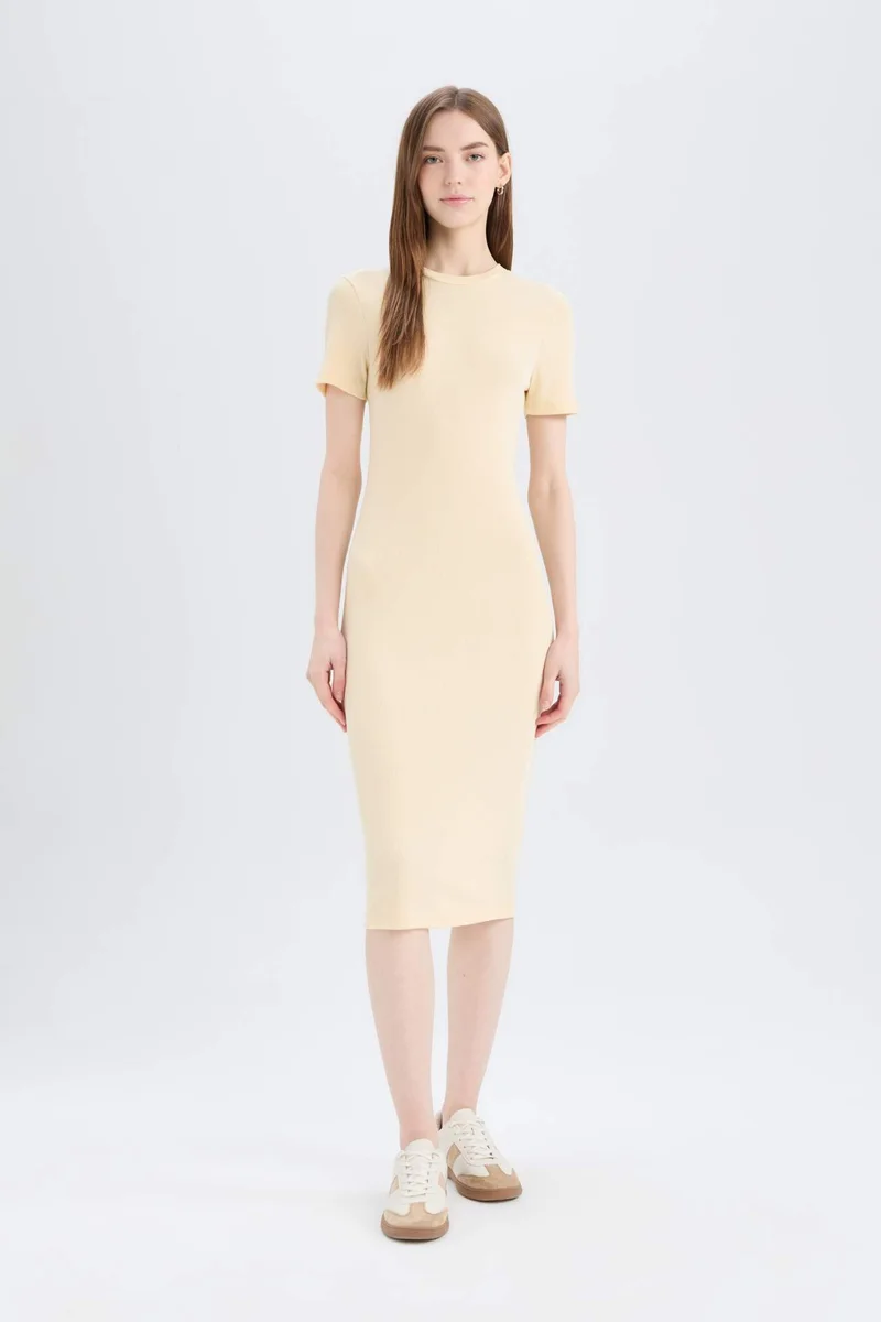 DeFacto Bodycon Crew Neck Camisole Midi Dress