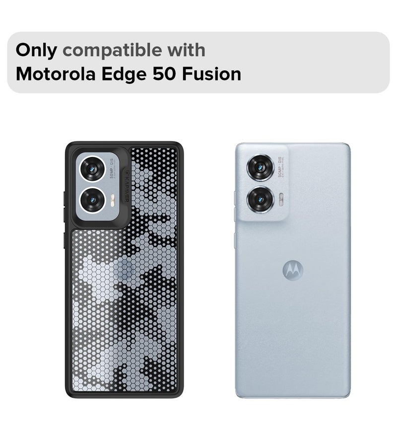 KAPAVER GPS Edition Back Cover Case Compatible for Motorola Edge 50 Fusion/Motorola G85 5G / Motorola G96 5G (PC + TPU) (Honeycomb-Black) - Image 2
