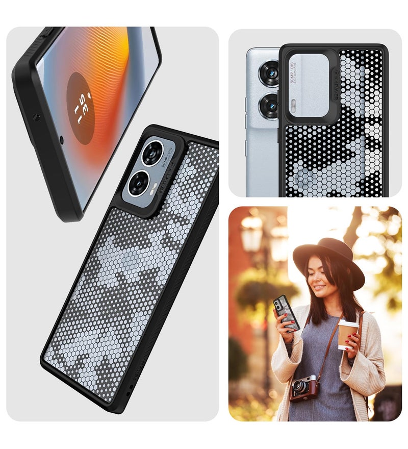 KAPAVER GPS Edition Back Cover Case Compatible for Motorola Edge 50 Fusion/Motorola G85 5G / Motorola G96 5G (PC + TPU) (Honeycomb-Black) - Image 4
