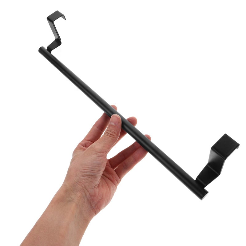 Stainless Steel Over Door Towel Rack Single Bar Black - Image 4