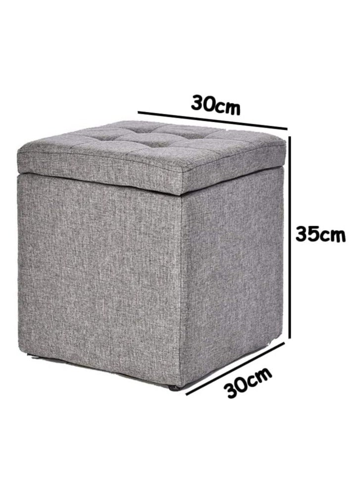 "مقعد مسند للقدمين على شكل مكعب عثماني قابل للطي مع بطانة من الإسفنج الذكي - تصميم موفر للمساحة للاستخدام متعدد الأغراض" - Image 2