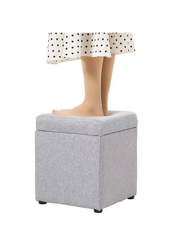 "مقعد مسند للقدمين على شكل مكعب عثماني قابل للطي مع بطانة من الإسفنج الذكي - تصميم موفر للمساحة للاستخدام متعدد الأغراض" - Image 5