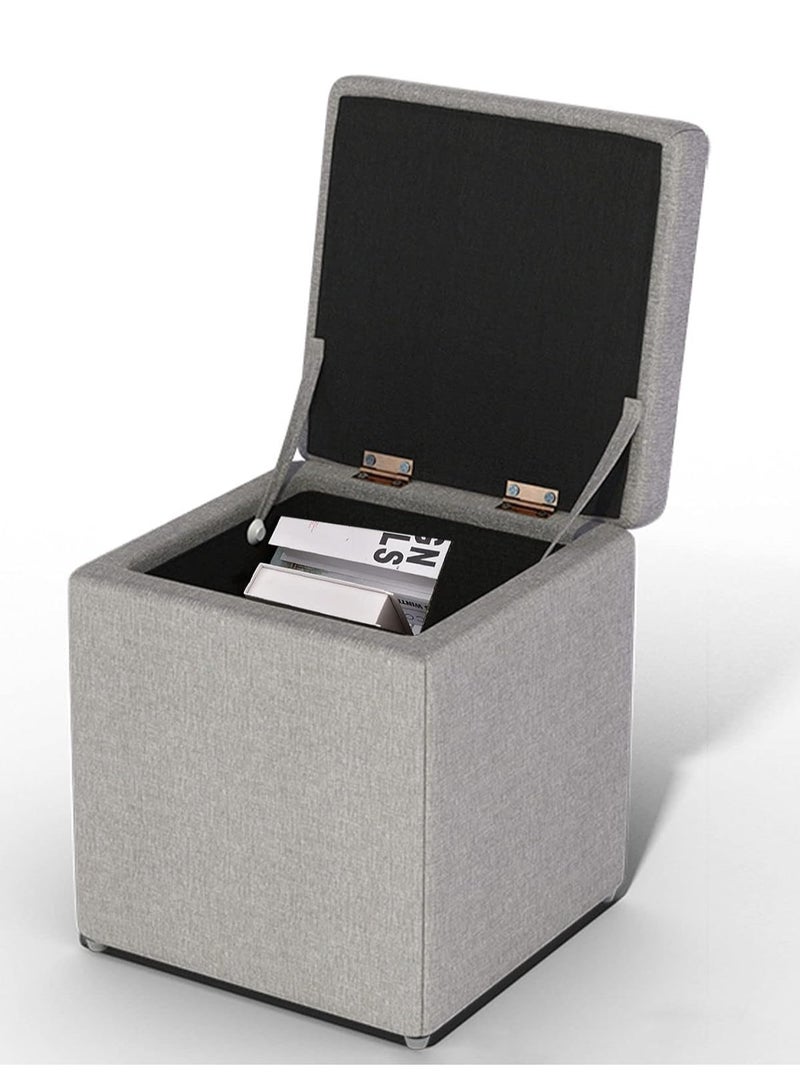 "مقعد مسند للقدمين على شكل مكعب عثماني قابل للطي مع بطانة من الإسفنج الذكي - تصميم موفر للمساحة للاستخدام متعدد الأغراض" - Image 1