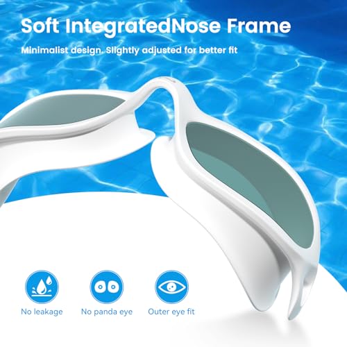 COPOZZ Swim Goggles Adult Women, Swimming Goggles for Women & Men, Anti-Fog No Leaking UV Protection for Adult - Image 5