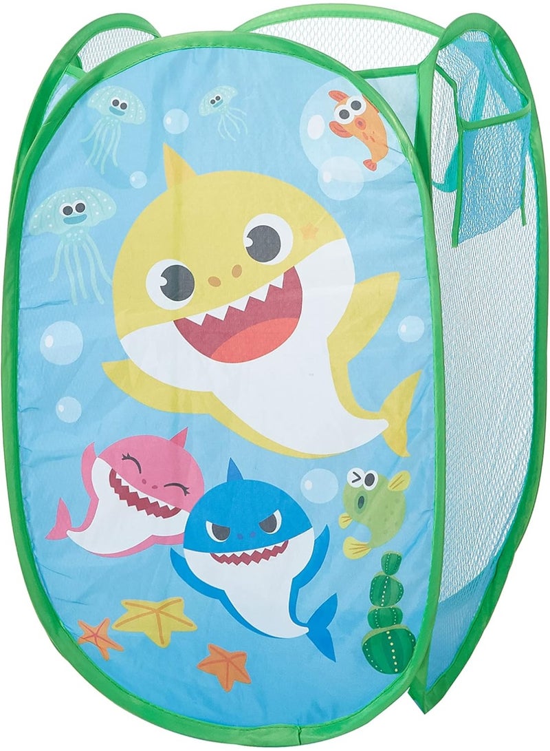 Idea Nuova Baby Shark Pop-Up Hamper,Kids Laundry Storage Bin with Durable Carry Handles, 21" x 13.5" x 13.5" Collapsible Organizer - Image 4