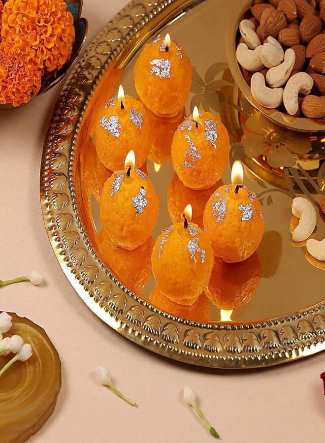 SCIIAN Motichoor Ladoo Candle | Scented Candle | 100% Soy Wax | Hand Poured Decorative Candle | Perfect Diwali Gift Pack | Decorative Candles | Ladoo Candles for Home Decor (Pack of 6) - Image 2