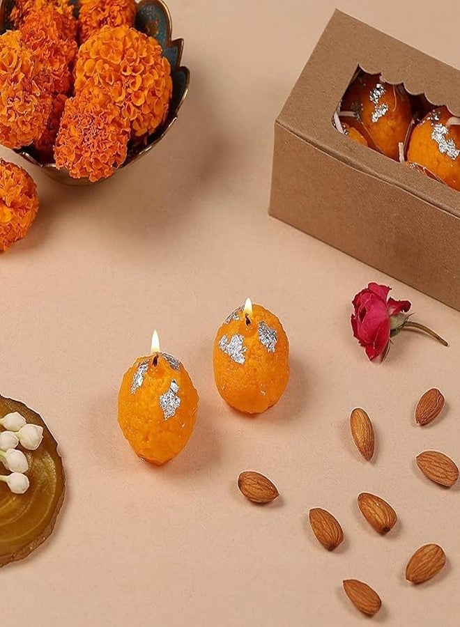 SCIIAN Motichoor Ladoo Candle | Scented Candle | 100% Soy Wax | Hand Poured Decorative Candle | Perfect Diwali Gift Pack | Decorative Candles | Ladoo Candles for Home Decor (Pack of 6) - Image 3
