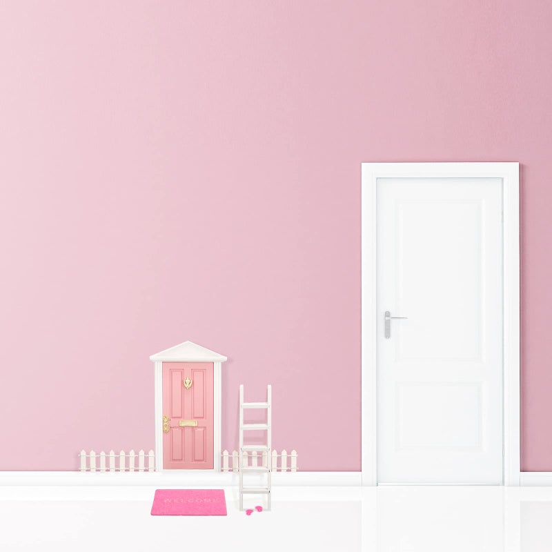 Zhanmai Tooth Fairy Door Kit Mini Wooden Tooth Fairy Door with Accessories Fairy Tale Education Learning Toy for Girls Dollhouse Mini Garden Decoration DIY Craft Activities (Pink) - Image 4