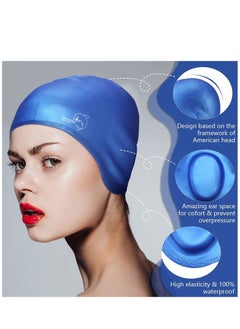 Dolphin Silicone Swim Cap With Ear Protection 3D Waterproof For Adult, Blue Sky  - Image 3