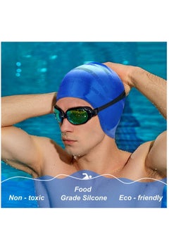 Dolphin Silicone Swim Cap With Ear Protection 3D Waterproof For Adult, Blue Sky  - Image 5