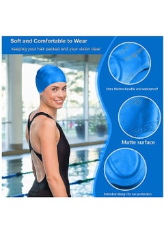 Dolphin Silicone Swim Cap With Ear Protection 3D Waterproof For Adult, Blue Sky  - Image 4